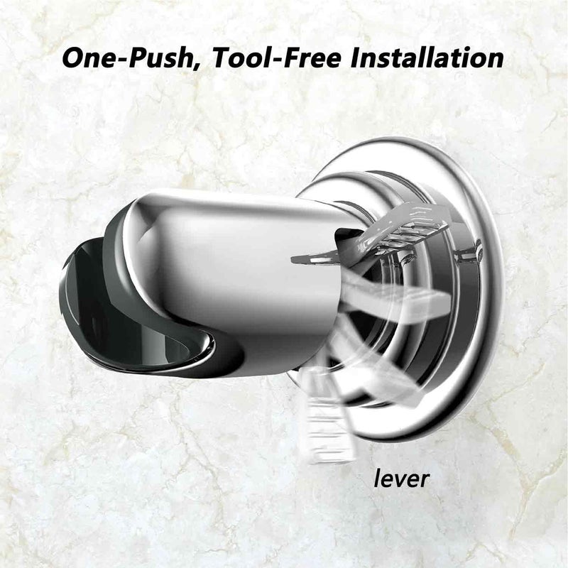 BOPai Suction Cup Shower Head Holder for Handheld Shower â€“ No Drill, for Smooth Surfaces Only, Adjustable 20Â°, Chrome - Image 4